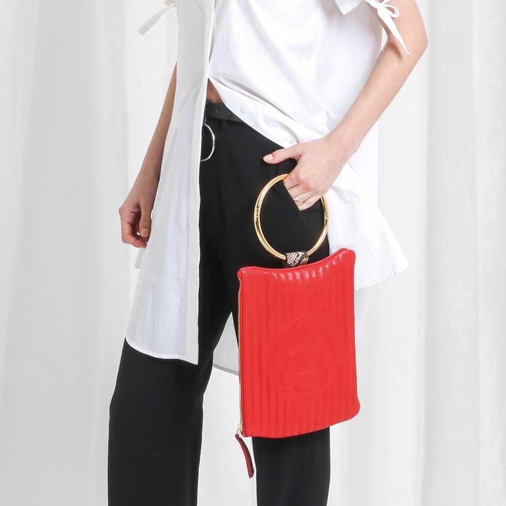 [ARAC.9] NUBI-LOGO CLUTCH_scarlet red